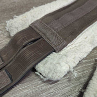 Cotton Web Thick Fleece Girth, 2x els *gc, clean, older, stains, clumpy, thin & rubbed edges
