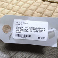 Quilt Rolled Fleece Half Pad, tabs *xc, mnr puckers & hair
