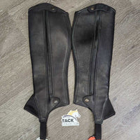Leather Half Chaps *vgc, mnr dirt, rubbed & hair
