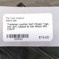 Leather Half Chaps *vgc, mnr dirt, rubbed & hair
