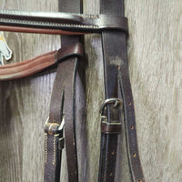 Rsd/Padded Bridle, Rsd Braided Reins *xc, NO Noseband, clean, mnr scrapes, dirt & creases
