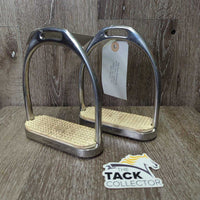 Pr Fine Hvy Stirrup Irons, grips *vgc/gc, clean & dirty, scratches, rubs, film
