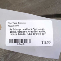 Pr Stirrup Leathers *gc, clean, dents, scrapes, creases, splits, twists, bends, rubs
