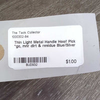 Thin Light Metal Handle Hoof Pick *gc, mnr dirt & residue
