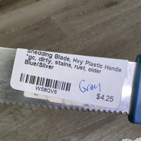 Shedding Blade, Hvy Plastic Handle *gc, dirty, stains, rust, older
