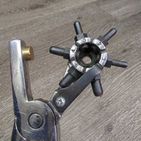 Leather Hole Punch, bag, 6 replacement punches, tool *new
