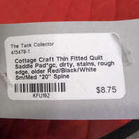 Thin Fitted Quilt Saddle Pad*gc, dirty, stains, rough edge, older
