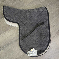 Fitted Quilt Saddle Pad *gc/fair, older, v.faded, v.clumpy, rubs, holey, stains
