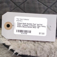 Fitted Quilt Saddle Pad *gc/fair, older, v.faded, v.clumpy, rubs, holey, stains
