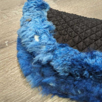 Quilt & Rolled Fleece edge Half Pad *gc, clean, clumpy, thin/holey edg, faded, pilly, stiff, stains
