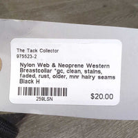 Nylon Web & Neoprene Western Breastcollar *gc, clean, stains, faded, rust, older, mnr hairy seams
