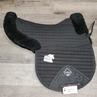 Fitted Quilt Sheepskin Hunter Pad, rolled edges *xc/vgc, clean, mnr dirt, pills, hair, clumpy rubs, threads
