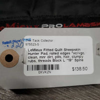 Fitted Quilt Sheepskin Hunter Pad, rolled edges *xc/vgc, clean, mnr dirt, pills, hair, clumpy rubs, threads
