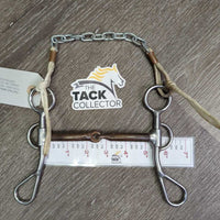 #402 SS Sweet Iron Argentine Training Wester Bit, chain & rope Chin Strap *vgc, clean, nr scuffs, rust & scratches
