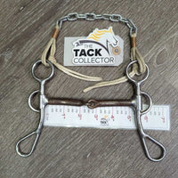 #402 SS Sweet Iron Argentine Training Wester Bit, chain & rope Chin Strap *vgc, clean, nr scuffs, rust & scratches
