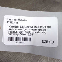 LS Gaited Med Port Bit, curb chain *gc, chews, grass, residue, dirt, gunk, scratches, vetwrap
