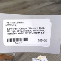 Low Port Copper Western Curb Bit *gc, dirty, residue, scratches, scrapes, older
