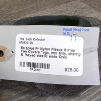 Pr Nylon Fleece Stirrup Iron Covers *vgc, mnr linty, shavings & frayed elastic ends
