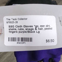 Cloth Gloves *gc, mnr dirt, stains, rubs, snags & hair, peeled fingers
