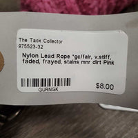 Nylon Lead Rope *gc/fair, v.stiff, faded, frayed, stains mnr dirt
