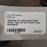 Hvy Stiff Nylon Rope Halter *vgc, mnr dirt, stains, rubs
