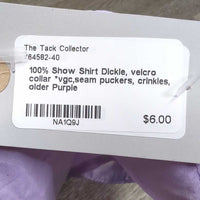 100% Show Shirt Dickie, velcro collar *vgc,seam puckers, crinkles, older
