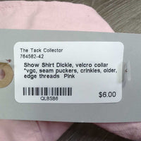 Show Shirt Dickie, velcro collar *vgc, seam puckers, crinkles, older, edge threads
