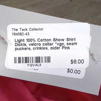 Light 100% Cotton Show Shirt Dickie, velcro collar *vgc, seam puckers, crinkles, older
