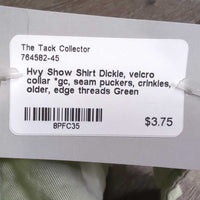 Hvy Show Shirt Dickie, velcro collar *gc, seam puckers, crinkles, older, edge threads
