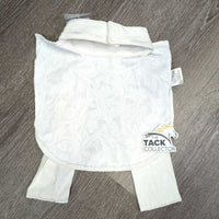 Hvy Show Shirt Dickie, velcro collar, attached Stock Tie *gc, dingy, seam puckers, folded edge, older
