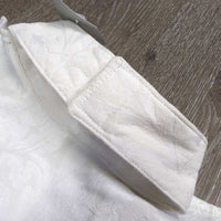 Hvy Show Shirt Dickie, velcro collar, attached Stock Tie *gc, dingy, seam puckers, folded edge, older

