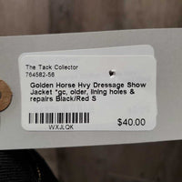 Hvy Dressage Show Jacket *gc, older, lining holes & repairs
