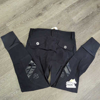 Euro Seat Breeches *gc/fair, seam puckers, faded, shrunk?, NO Buttons, peeling knees
