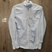 LS Show Shirt, 2x Button Collars *gc, older, seam puckers, stained collar edges
