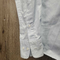LS Show Shirt, 2x Button Collars *gc, older, seam puckers, stained collar edges

