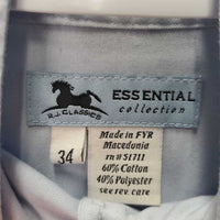 LS Show Shirt, 2x Button Collars *gc, older, seam puckers, stained collar edges

