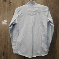 LS Show Shirt, 2x Button Collars *gc, older, seam puckers, stained collar edges
