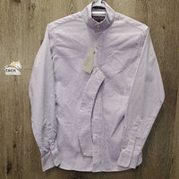 LS Show Shirt, 2x Button Collars *gc, older, seam puckers, stains
