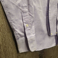 LS Show Shirt, 2x Button Collars *gc, older, seam puckers, stains
