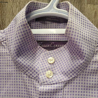 LS Show Shirt, 2x Button Collars *gc, older, seam puckers, stains
