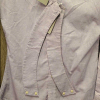 LS Show Shirt, 2x Button Collars *gc, older, seam puckers, stains
