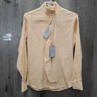 Hvy LS Show Shirt, 2x Button Collars *gc, older, seam puckers, linty

