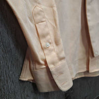 Hvy LS Show Shirt, 2x Button Collars *gc, older, seam puckers, linty
