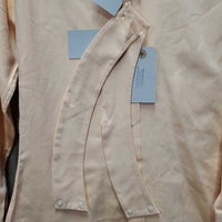 Hvy LS Show Shirt, 2x Button Collars *gc, older, seam puckers, linty
