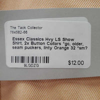 Hvy LS Show Shirt, 2x Button Collars *gc, older, seam puckers, linty
