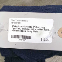4 Fleece Polos, bag *gc/fair, clumpy, hairy, older, rubs, curled edges
