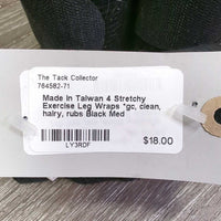 4 Stretchy Exercise Leg Wraps *gc, clean, hairy, rubs, snags, pills
