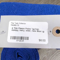 4 Thin Fleece Polos *gc/fair, clumpy, hairy, older, rubs
