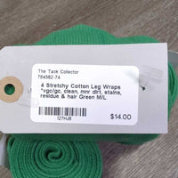 4 Stretchy Cotton Leg Wraps *vgc/gc, clean, mnr dirt, stains, residue & hair
