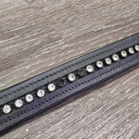 Padded Leather Bling Browband *vgc, mnr dirt, missing bling
